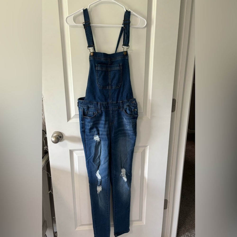 Basic Denim Wax Jean overalls. Size small